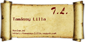 Tamássy Lilla névjegykártya